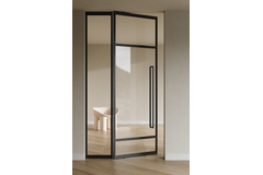 Deurgreep dubbel BROOKLYN BIG BA448 L466 aluminium geborsteld zwart